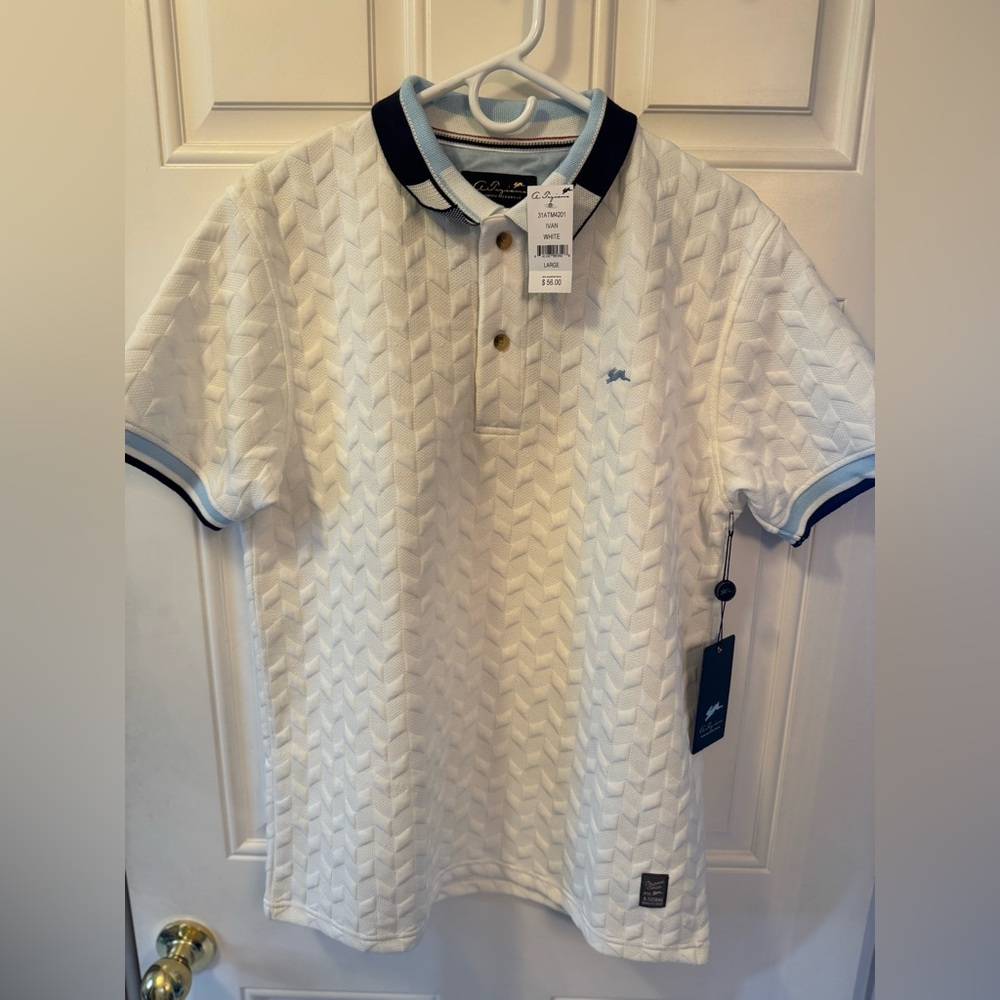 White Textured Polo Shirt by Polo by Ralph Lauren